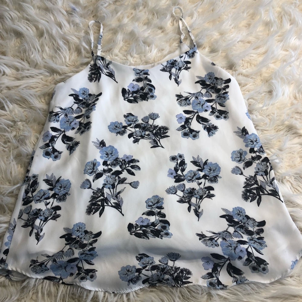 Blue floral blouse/tank top